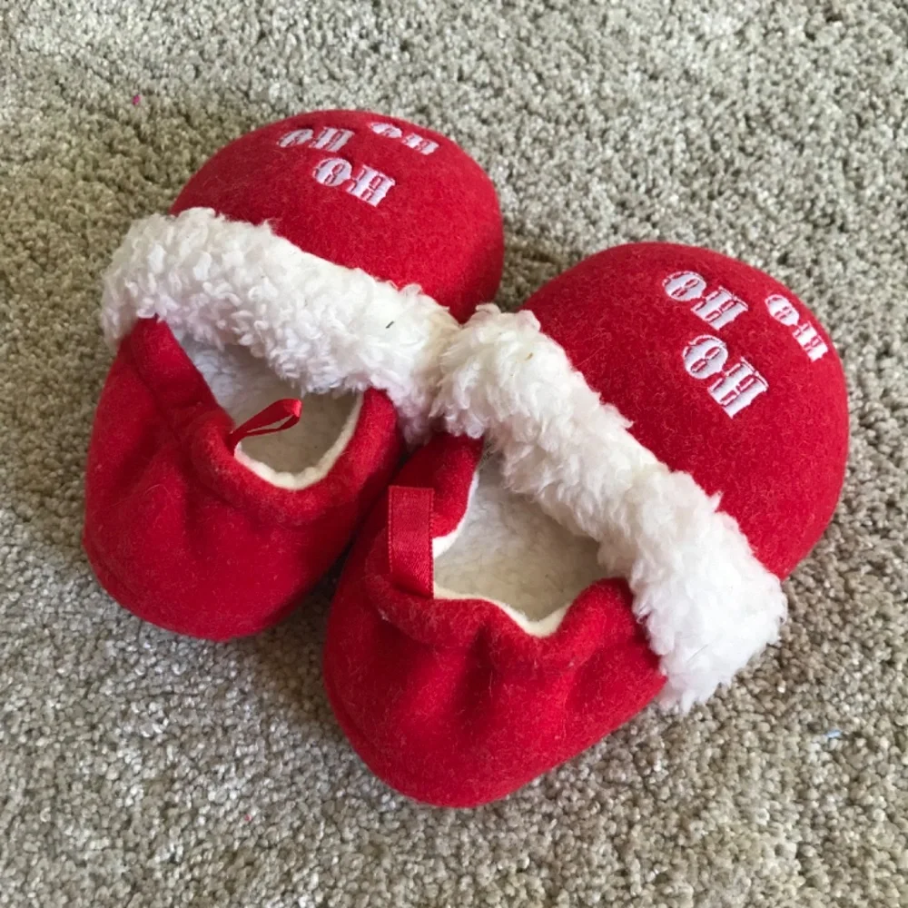 🍒Baby/Toddler Holiday Christmas Santa Slippers